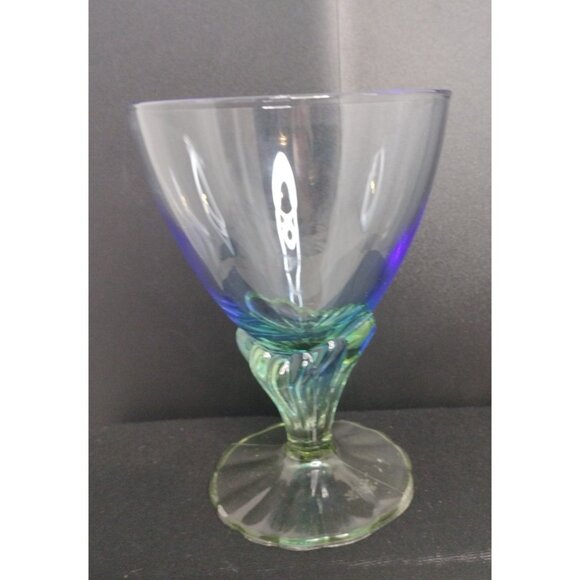 Bormioli Rocco Bahia Blue Green Water Goblet Glassware - Picture 2 of 16